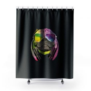 Dj Pug Colourful Shower Curtains