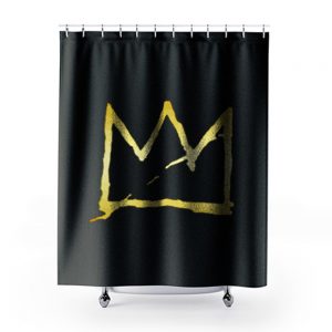 Jean Michel Basquiat Crown Abstract Shower Curtains