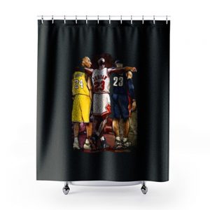 Kobe Bryant Michael Jordan Lebron James Basketball Fan Shower Curtains