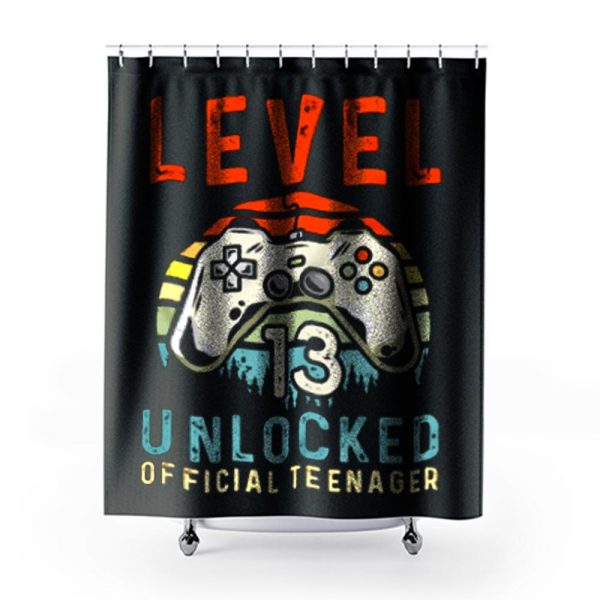 Level 13 Unlocked 13th Birthday Shower Curtains