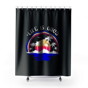 Life Is Good Sunset Shower Curtains