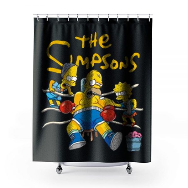 Lisa and Bart Simpsons Go Daddy Go Support For Boxing Shower Curtains