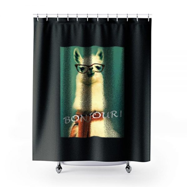Llama Bonjour Shower Curtains