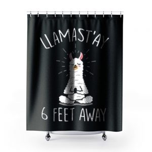 Llamastay Yoga Llama Social Distancing Shower Curtains