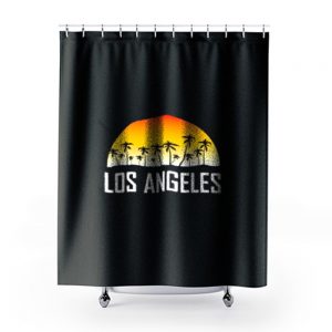 Los Angeles California Sunset And Palm Trees Beach Vacation Shower Curtains