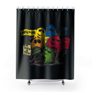 M N Ms Candy Chocolate Retro Shower Curtains