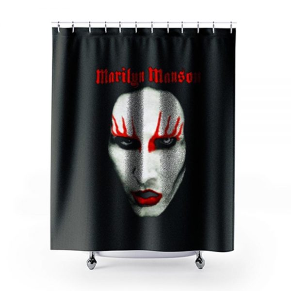 MARILYN MANSON Big Face Red Lips Gothic Shower Curtains