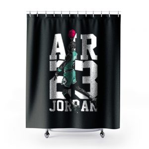 Michael Jordan Air Jordan 13 Aurora Green Match Shower Curtains