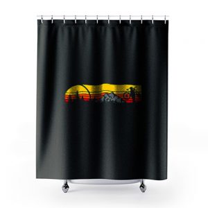 Mountain Sunset Bike Shower Curtains