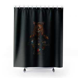 Mountain The Reader Cat Shower Curtains