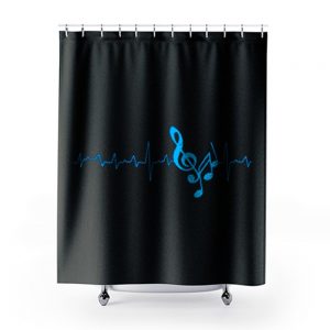Musical Notes Heartbeat Shower Curtains
