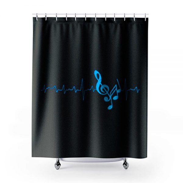 Musical Notes Heartbeat Shower Curtains