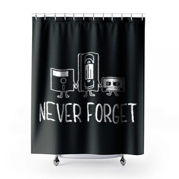 Never Forget Classic Floppy Disk Shower Curtains