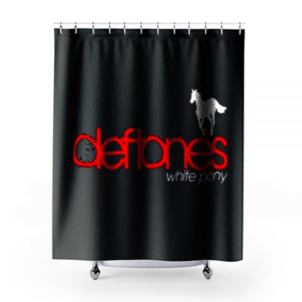 New Deftones White Pony Metal Band Legend Logo Mens Black Shower Curtains