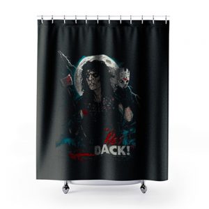 New Popular Alice Cooper Band Hes Back Horror Friday Mens Black Shower Curtains