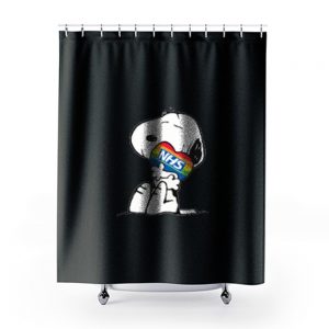 Nhs Huge Heart Snoopy Shower Curtains