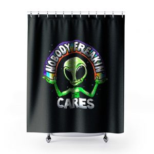 Nobody Freakin Green Alien Shower Curtains