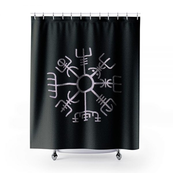 Nordic Viking Rune Compass Norse Shower Curtains