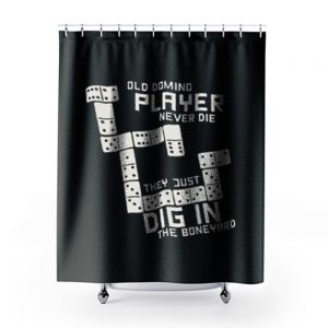 Old Domino Player Dominoes Tiles Puzzler Game Shower Curtains