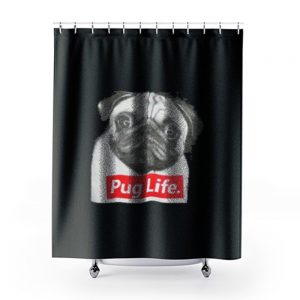 Pug Life Retro Shower Curtains