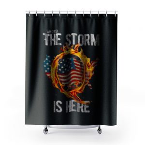 Qanon Wwg1wga Q Anon The Storm Is Here Patriotic Shower Curtains