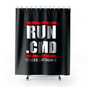 RUN CMD Computer Programmer Shower Curtains