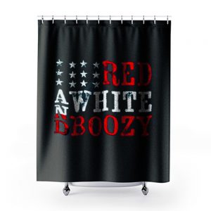 Red And White Boozy Shower Curtains
