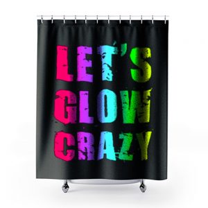Retro Colorful Party Outfit Lets Glow Crazy Shower Curtains