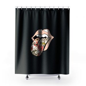 Rolling stones 70s floral Shower Curtains