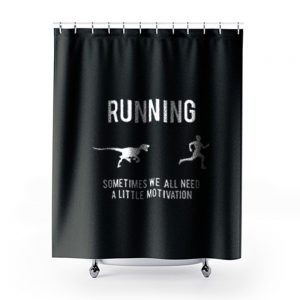 Running From T Rex Shower Curtains