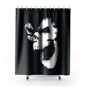 SKULL OUT BLACK Shower Curtains