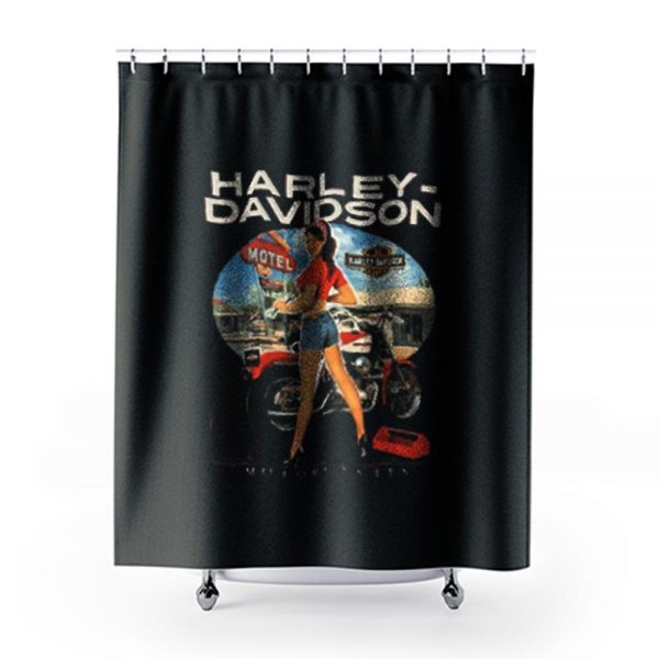 Sexy Girl Harley Davidson Shower Curtains