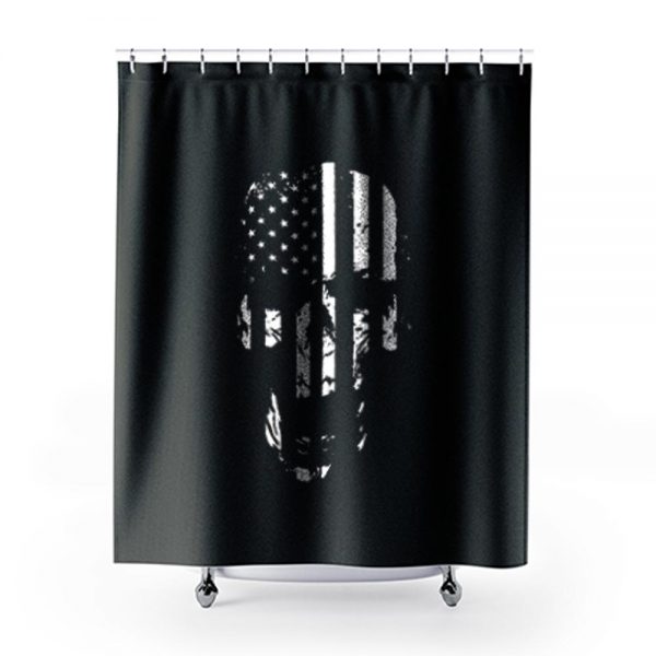 Skull Flag American Shower Curtains