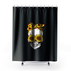 Skull Sunflower Shower Curtains