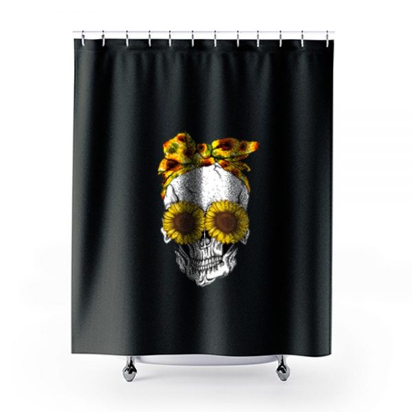 Skull Sunflower Shower Curtains