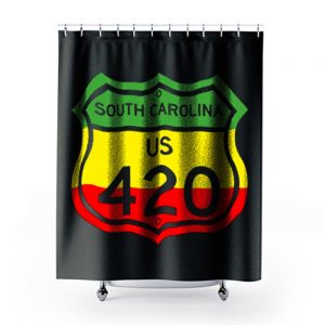 South Carolina Highway 420 in Rasta Colours Shower Curtains