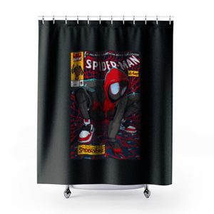 Spiderman Portrait Spiderverse Shower Curtains