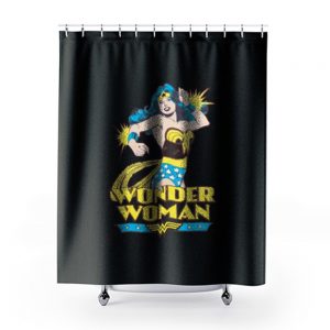 Super Hero Girl Retro Wonder Woman Shower Curtains