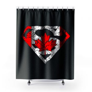Superhero Dad Canadian Flag Shower Curtains