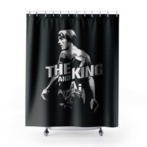 The King and AI White Text Shower Curtains