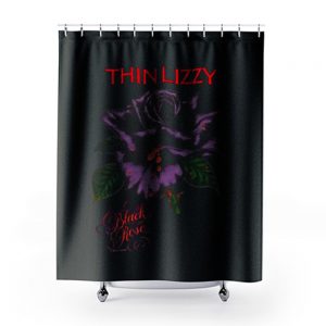 Thin Lizzy black rose Shower Curtains