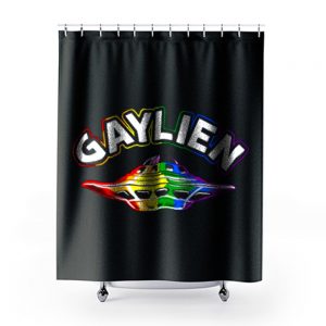 UFO Gay Pride Gaylien Funny Gay Pride Shower Curtains