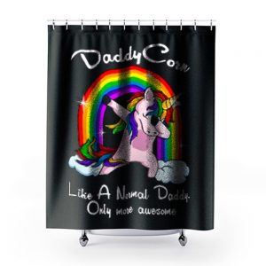 Unicorn Daddy And Rainbow Shower Curtains