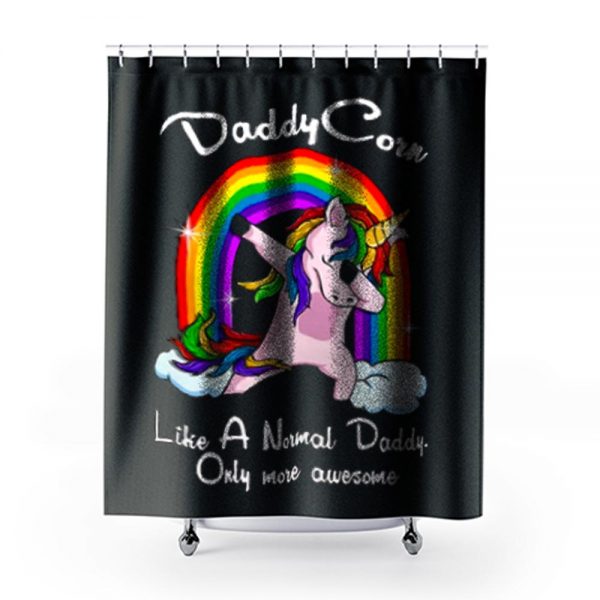 Unicorn Daddy And Rainbow Shower Curtains