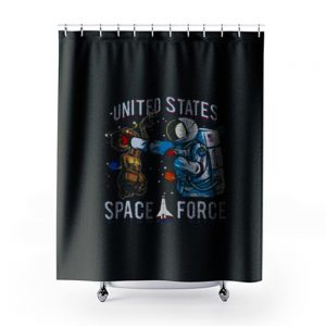United States Cats Space Force Shower Curtains