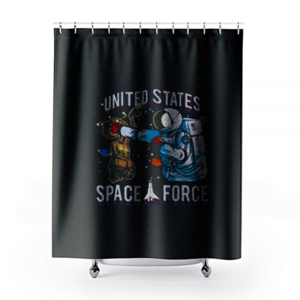 United States Cats Space Force Shower Curtains