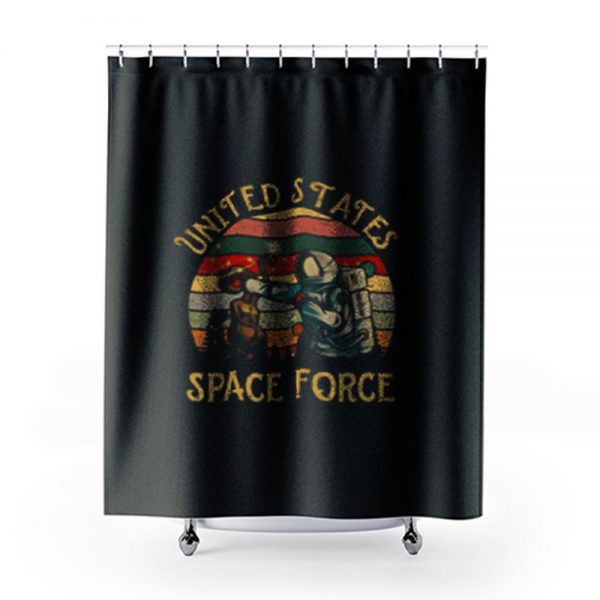 United States Vintage Space Force Shower Curtains