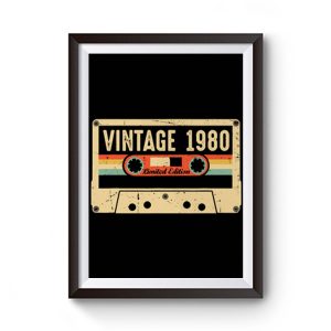Vintage 1980 Made in 1980 40th birthday Gift Retro Cassette Premium Matte Poster