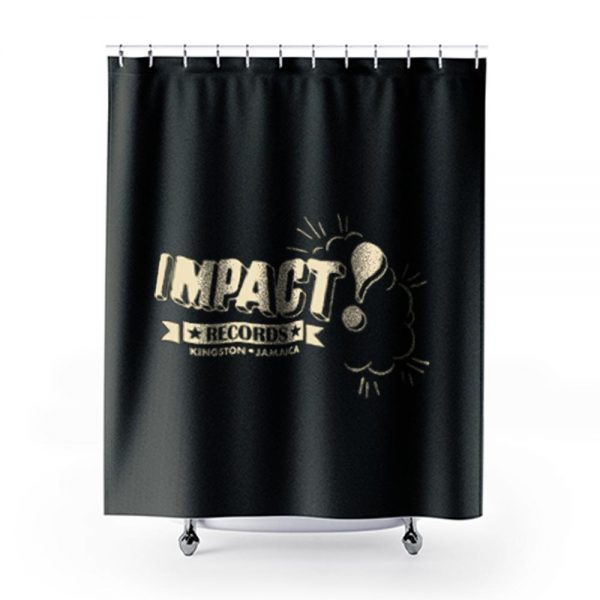 retro IMPACT Records Jamaica Shower Curtains