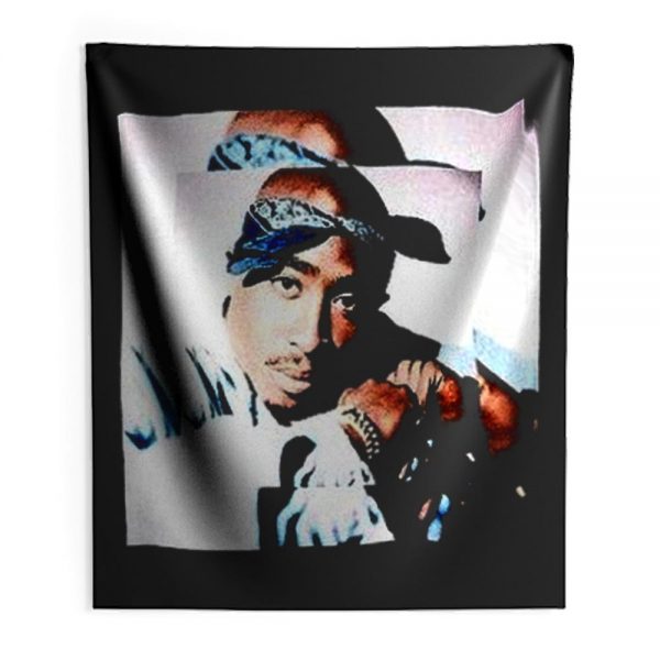 2pac Blues Tupac Portrait Indoor Wall Tapestry